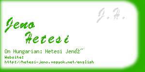 jeno hetesi business card